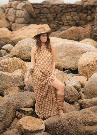 Vestido Largo Fizza Block print